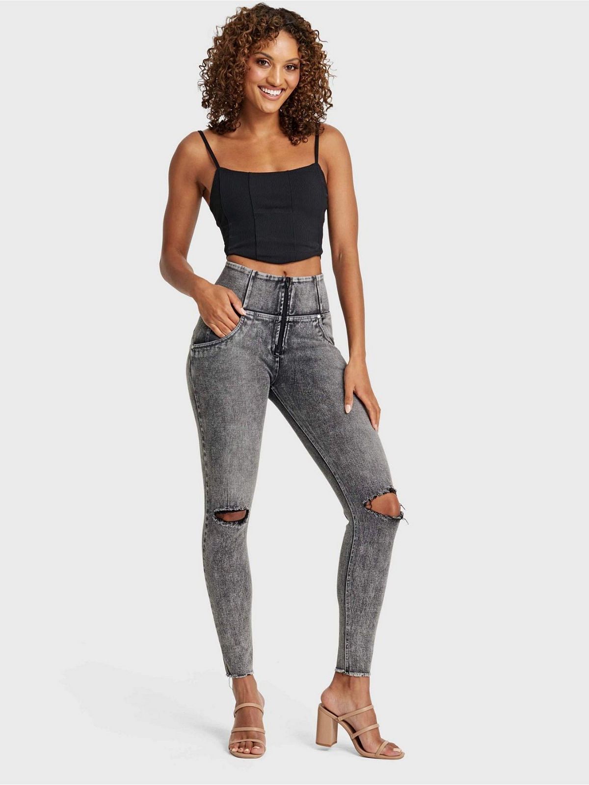 Freddy Women's Snug Sculpting Ripped Skinny Jeans view 2 — MAYCSS fashion products