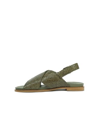 Leather Woven Crossover Sandal