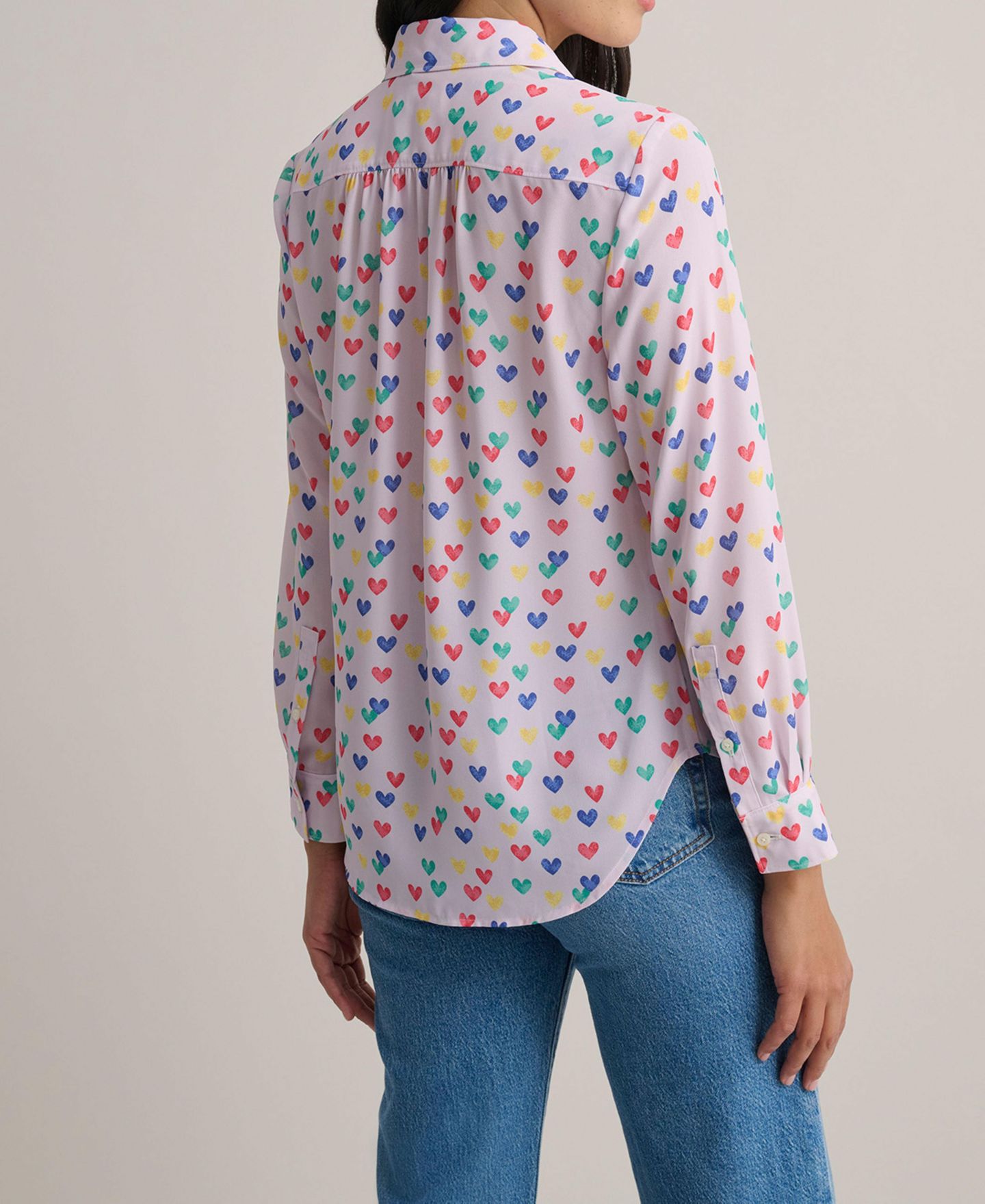 Женская рубашка UNTUCKit Printed Hearts Natalie, цвет: Светлый фиолетовый — фото 2