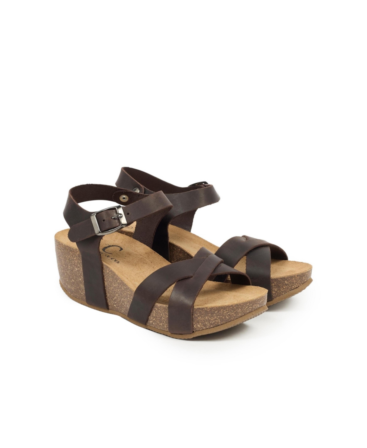 Crossover Wedge Sandal - Ebony