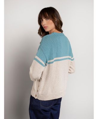 Women's Slub Yarn Colourblock Sweater