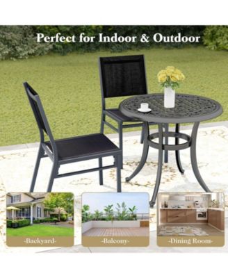 Comfortable Patio Dining Chairs Set of 2 with Breathable Design for Outdoor Use