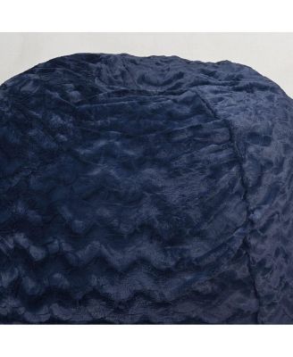 5ft Faux Fur Bean Bag Chair for Adults and Kids, Washable Cover, Memory Foam Lounger for Bedroom or Living-The Pop Home