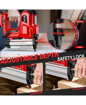 18 Gauge Cordless Brad Nailer, 2 in 1 Cordless Nail Gun/Electric Stapler, 2  21V Battery Powered Nail Gun, Fast Charging for Woodworking,Home Improvement