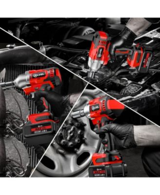 Cordless Impact Wrench, MAX 500N.M Brushless Impact Gun 1/2 inch, 4.0Ah Battery, 6 Sockets, 3200RPM Impact Driver wih Fast Charger