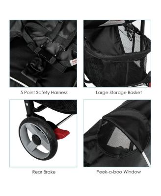 Toddler Foldable Lightweight Stroller Travel Pushchair 5-Point Safety System