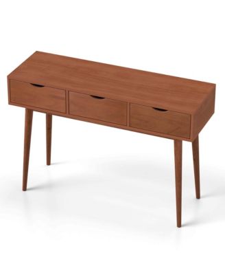 Writing Desk 48" Computer Desk Mid Century Modern Work Table with 3 Drawers