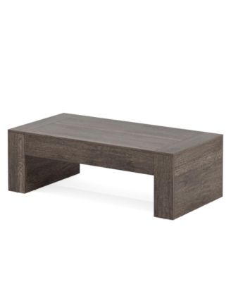 51-Inch Rectangular Coffee Table for Living Room, Farmhouse Accent Center Cocktail Table with Thickened Wooden Base, Easy Assembly,Grey