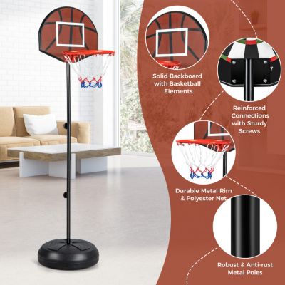 2-in-1 Height Adjustable Kids Basketball Hoop with Dart Board