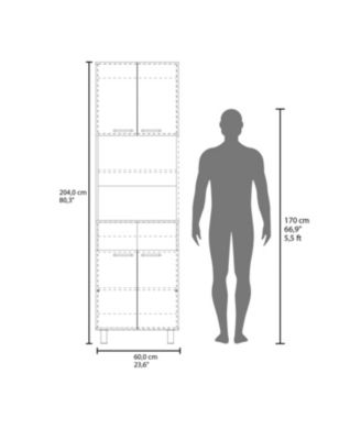 Bullhead City Kitchen Pantry with Open Storage and 4 Doors