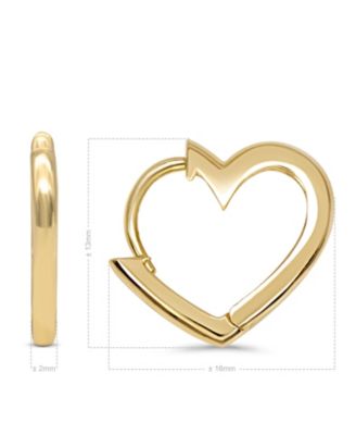 Heart Hoop Earrings in 14K Gold, approx. 2.0 grams.