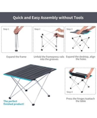 FT08 Portable Camping Table, Ultralight Aluminum Folding Beach Table with Carry Bag for Outdoor Cooking, Picnic, Camp, Boat, Travel
