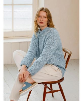 Women's Merino Cotton Slouch Funnel Neck Sweater