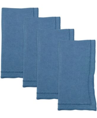 Stonewashed Overlock Linen Edge Napkins, 20" x 20"