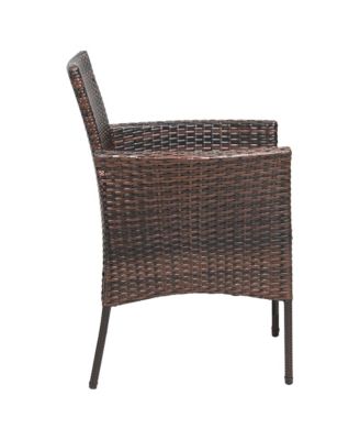 5PCS Rattan Patio Dining Table Set Outdoor Furniture Set w/ 4 Seat Cushions