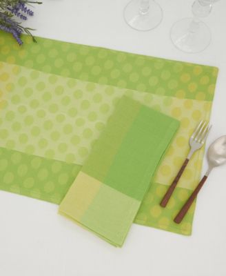 Playful Polka Dot Cotton Placemats and Napkins, Set of 8