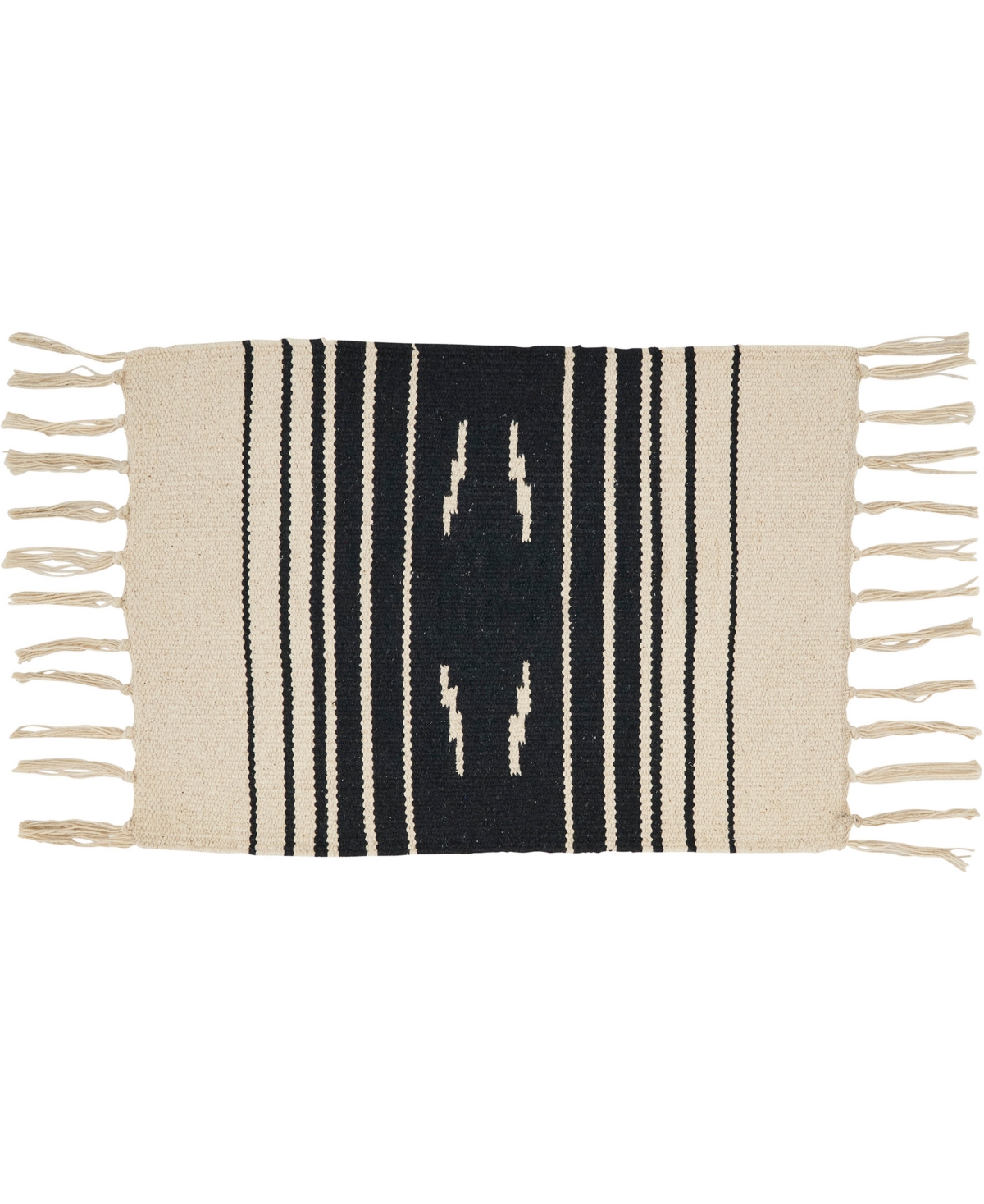 Saro Lifestyle Southwestern Spice Placemats, 12" X 18" In Black,natural