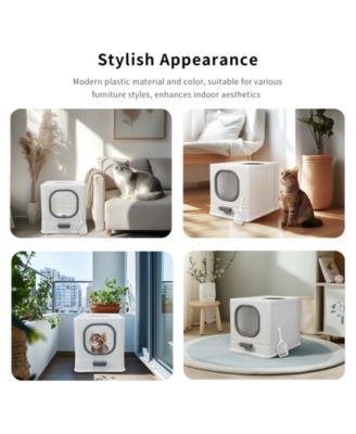 Drawer Cat Litter Box With Anti-Splash Front Entry & Scoop