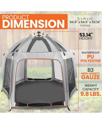 Portable & Foldable Playpen with Padded Mattress, Gray