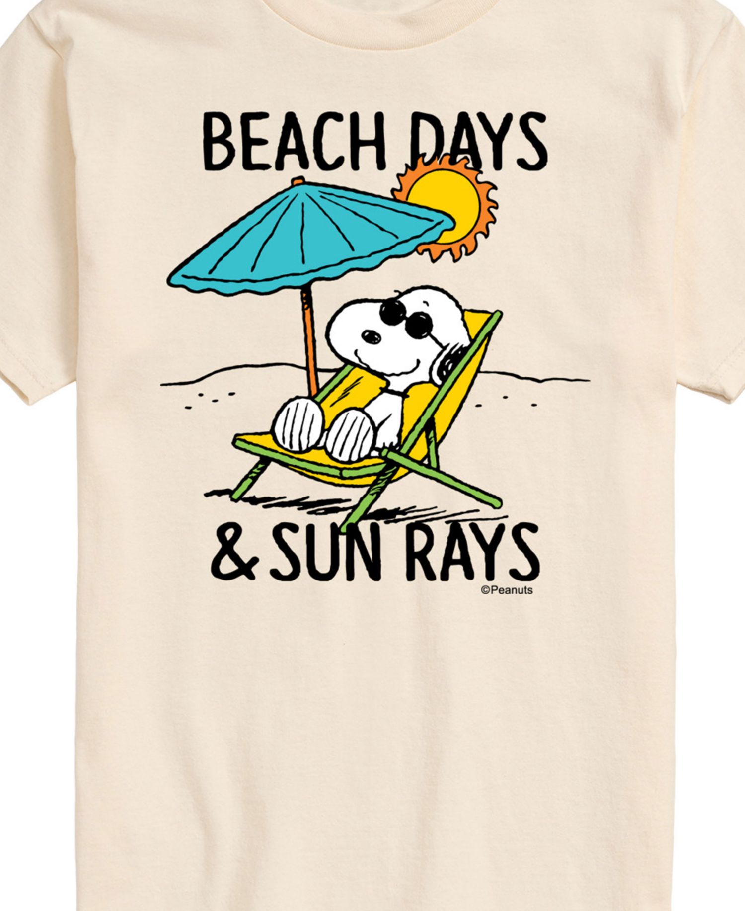 Men's Peanuts Beach Days Sun Ray Short Sleeve T-Shirt