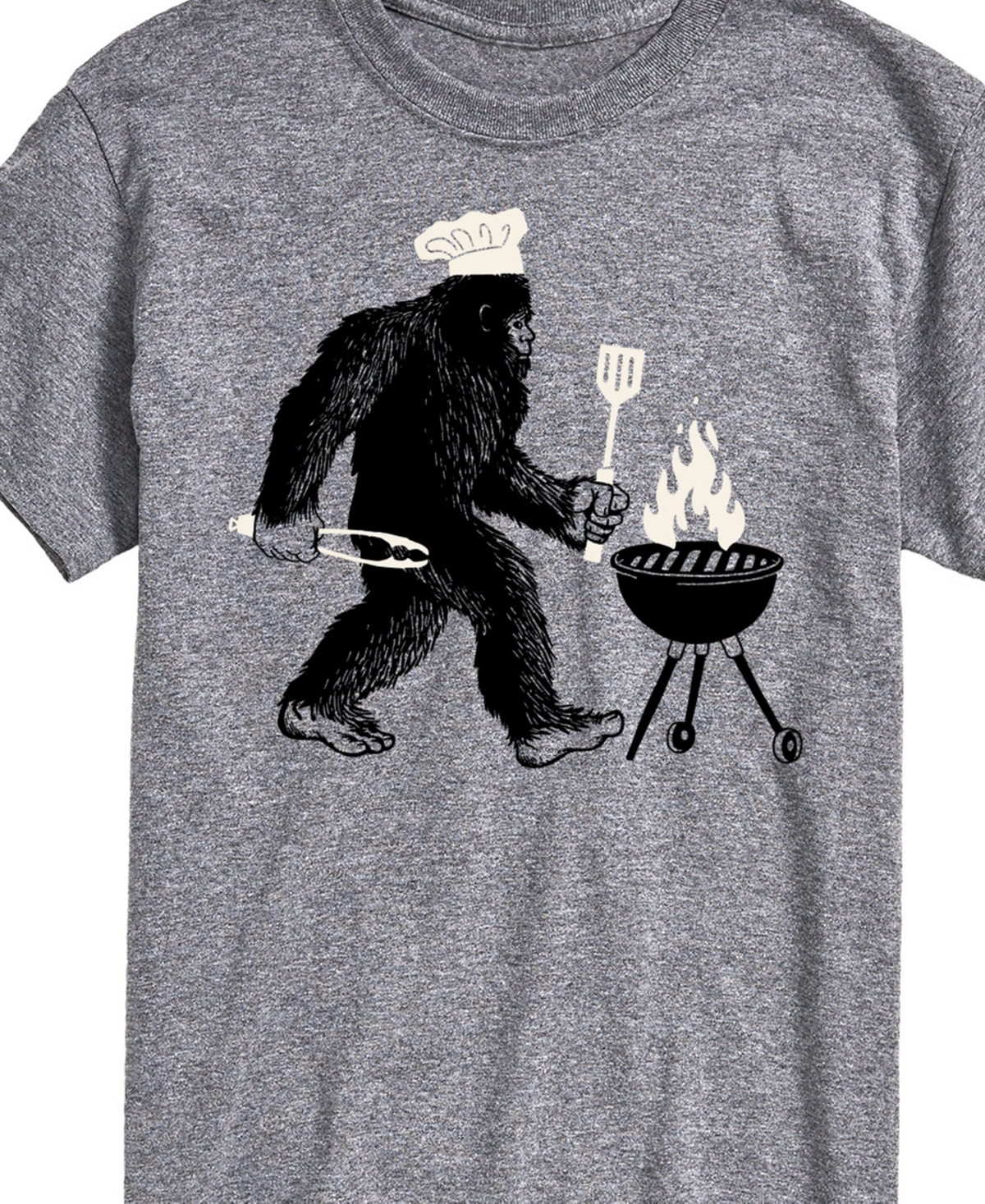Airwaves Men's Sasquatch Grilling Short Sleeve T-shirt In Gray