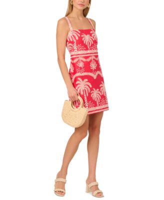 Adrianna by Adrianna Papell Women's Palm-Print Shift Dress