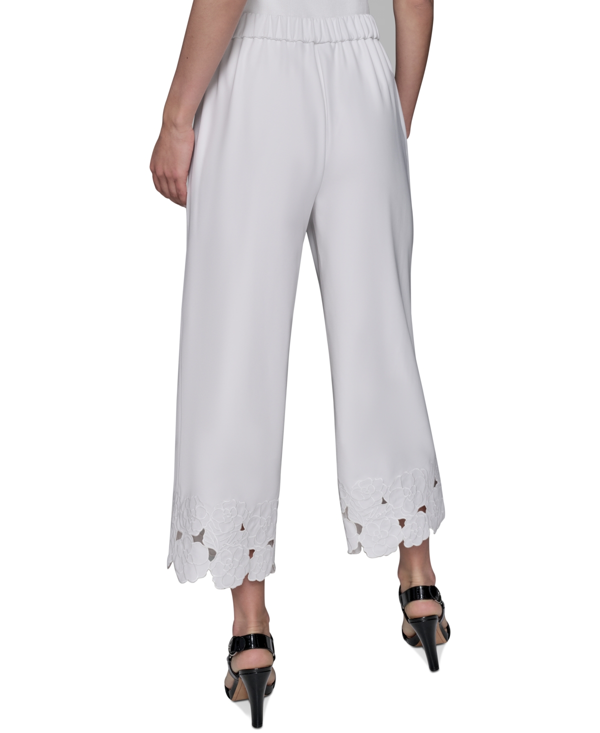 Karl Lagerfeld Womens Floral Hem Pull On Pants 0 14p