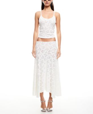 Womens Tidal Camisole Top Asymmetric Midi Skirt