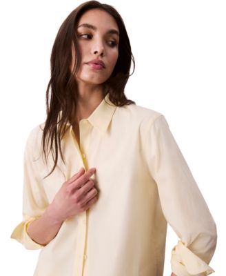 Women's Cotton Poplin Stretch Relaxed Button-Down Shirt