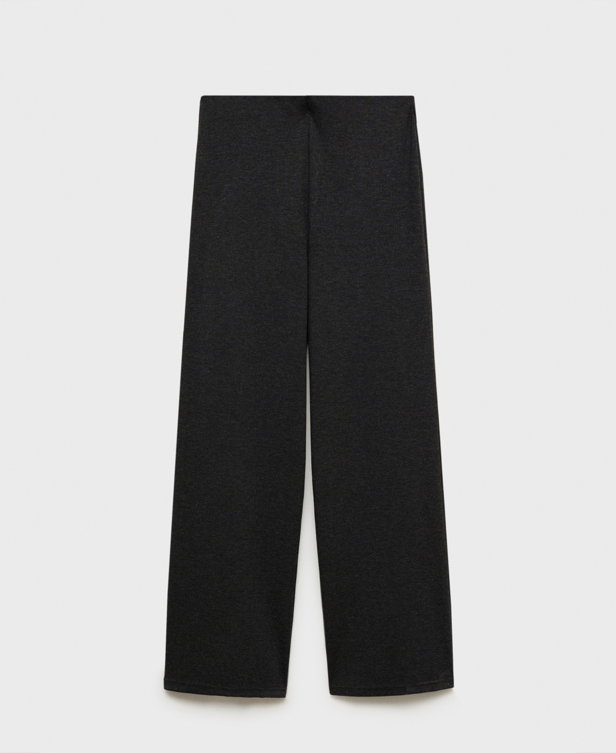 Shop Mango Women's Fine-knit Wide Leg Pants In Dark Heather Gray