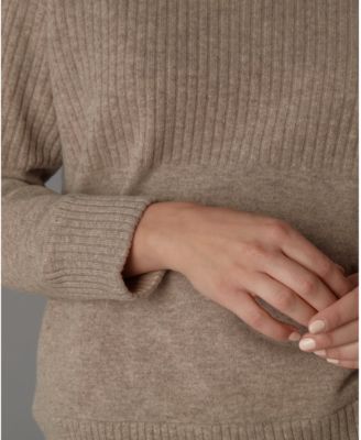Women's Itch-Free Merino Wool Mock Neck Sweater with Lining