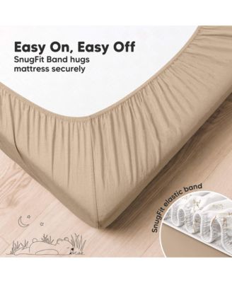 2pk Aereo Fitted Crib Sheets for Boys, Girls, 52x28 Standard Baby Crib Mattress Sheets, Bamboo Viscose Cotton