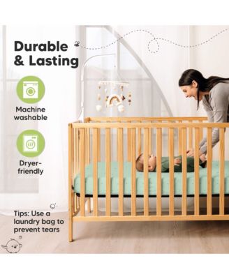 2pk Aereo Fitted Crib Sheets for Boys, Girls, 52x28 Standard Baby Crib Mattress Sheets, Bamboo Viscose Cotton