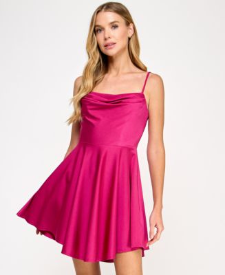 City Studios Juniors' Draped-Top Skater Dress - Macy's
