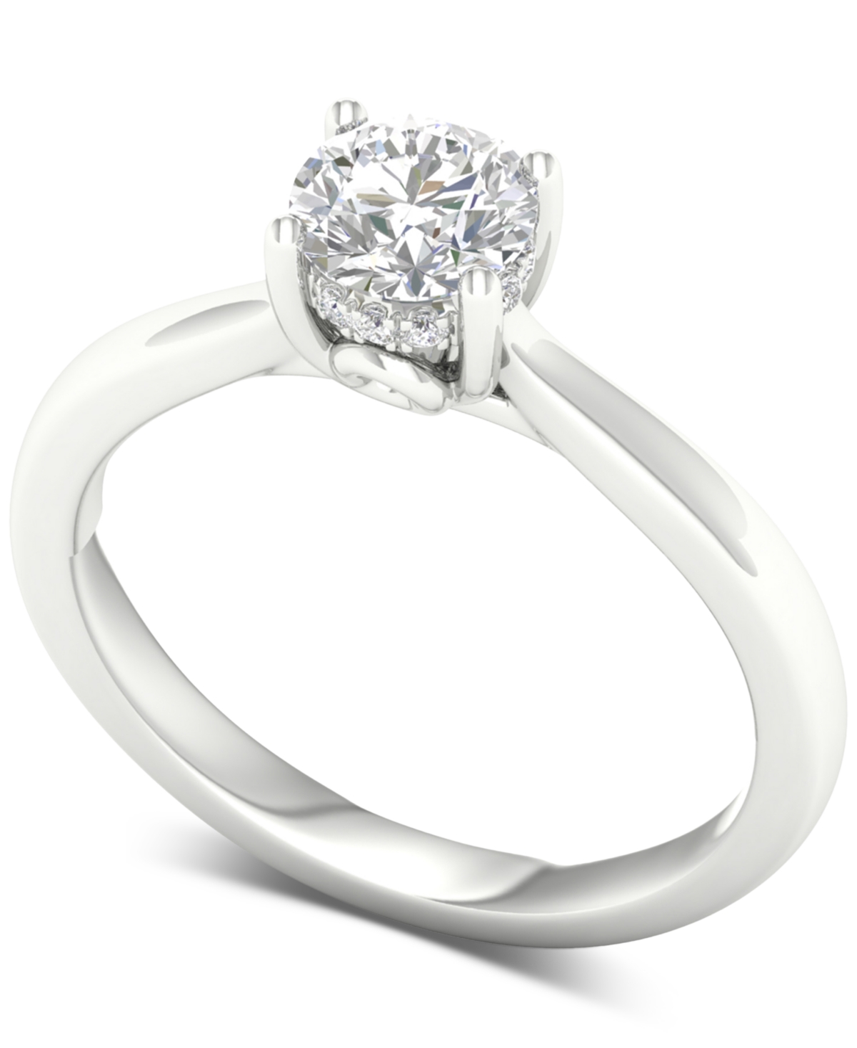 Diamond Hidden Halo Engagement Ring (3/4 ct. t.w.) in 14k White Gold - White Gold