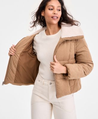 Women's Corduroy Puffer Coat