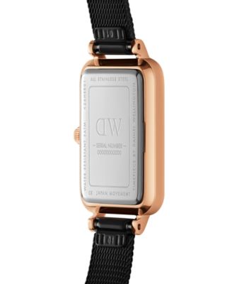 Unisex Analog Black Stainless Steel Mesh Watch, 20mm