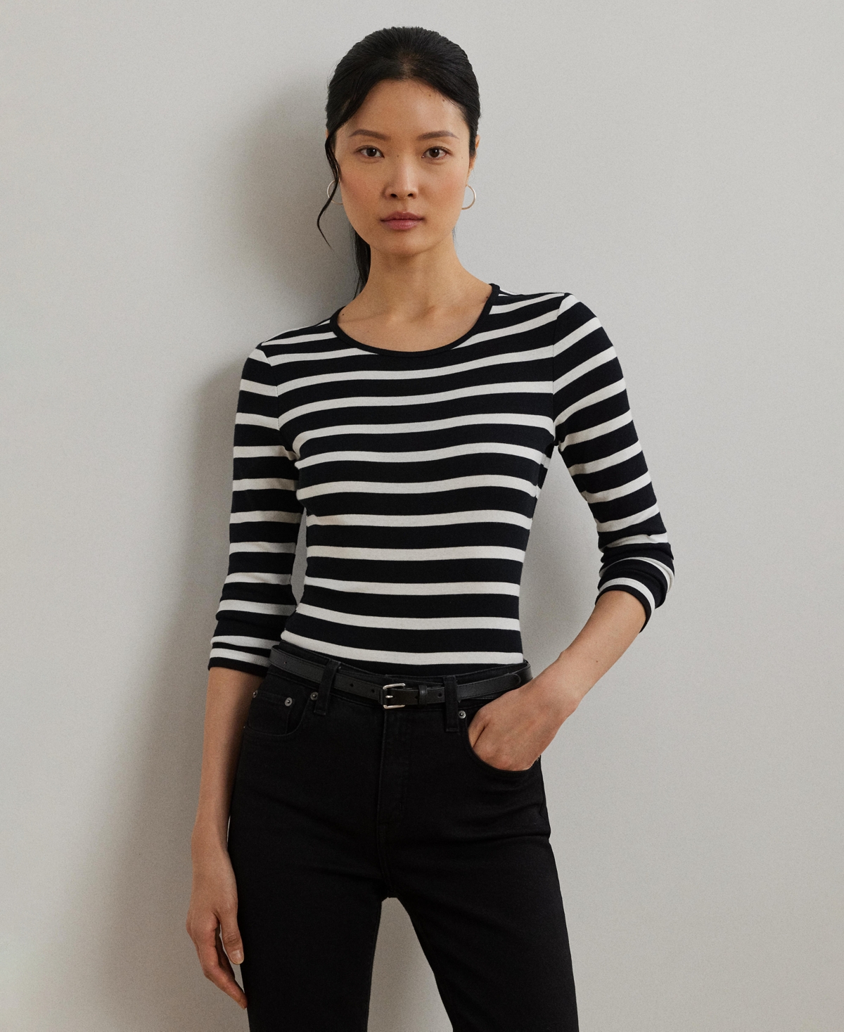 Lauren Ralph Long-Sleeve Stretch T-Shirt