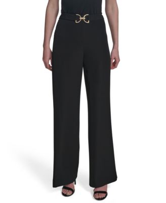 Halston - Women's Horsebit Buckle Straight-Leg Pants