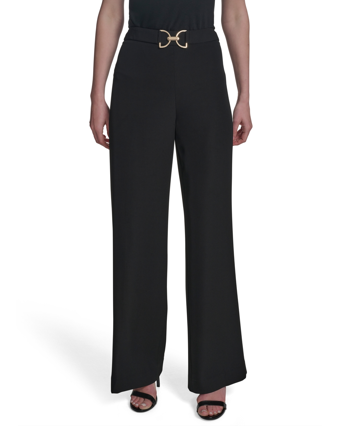 Halston Women's Horsebit Buckle Straight-leg Pants