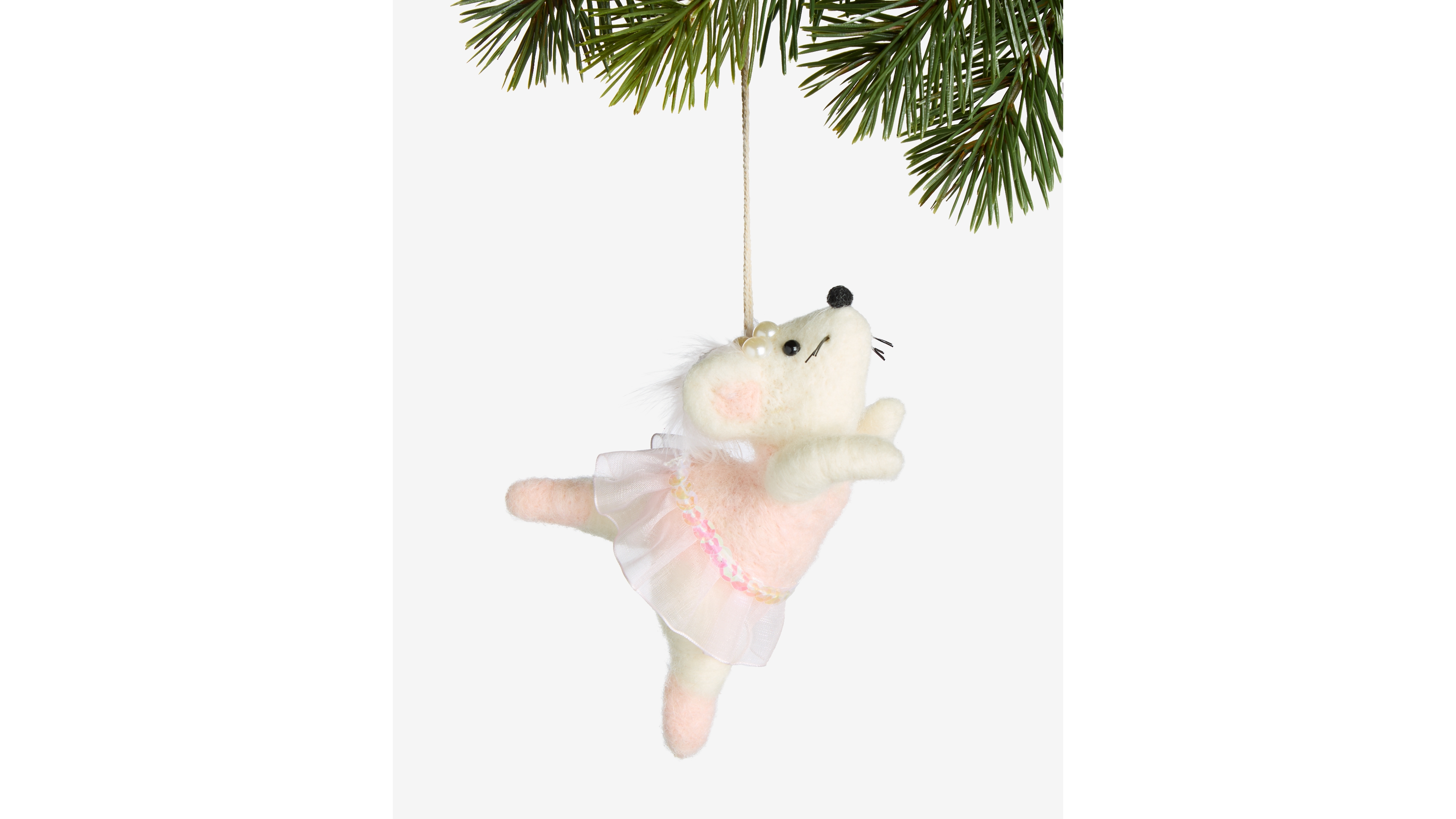 Holiday Lane Ballet Wool Dancing Mouse Ornament, Macy's Exclusive