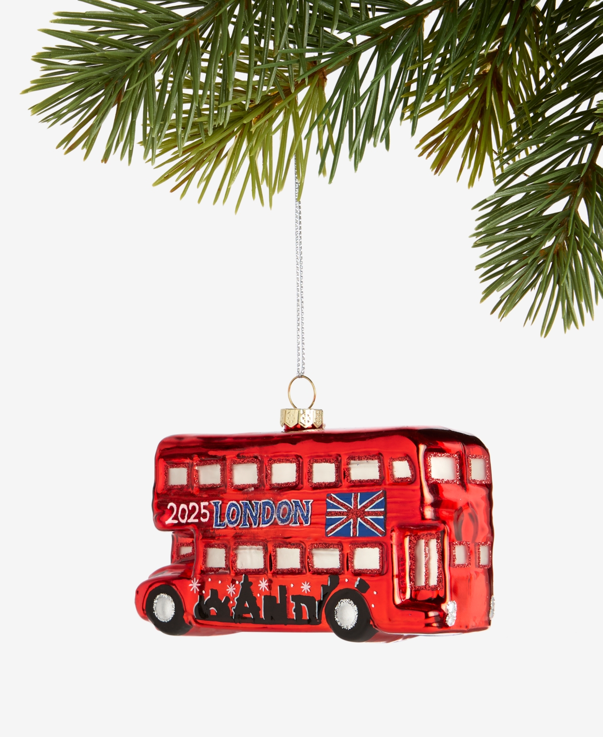Holiday Lane Around The World London 2025 Double-decker Bus Ornament, Macy's Exclusive In Transparent