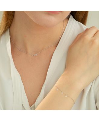 Sterling Silver Emmeline Three Charms Necklace – Sun-Kissed Style, Everyday Sparkle