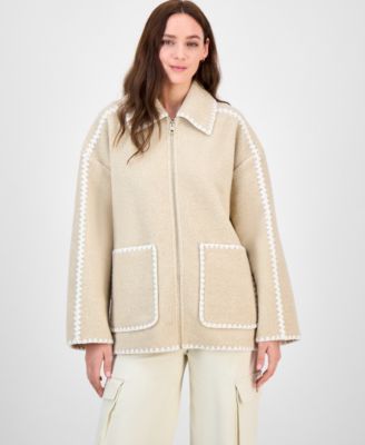 Women's Short Collared Zip Coat