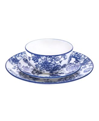 Blue Floral 12 Pc. Dinnerware Set, Service for 4