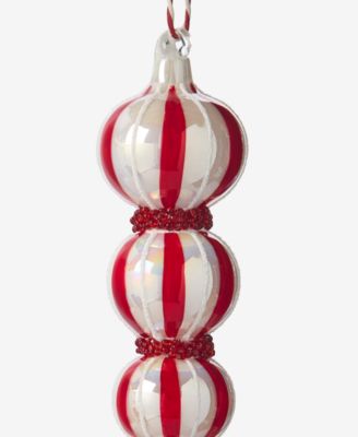 Christmas Cheer Red Stripe Finial Ornament, Macy's Exclusive