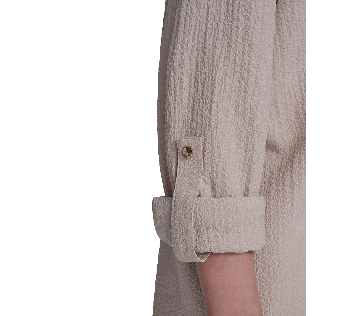 HALSTON WOMEN'S COLLARED ROLL-TAB BUTTON-UP SHIRT 