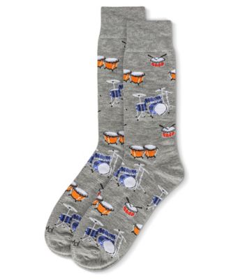 Men's Embroidered Drums Crew Socks
