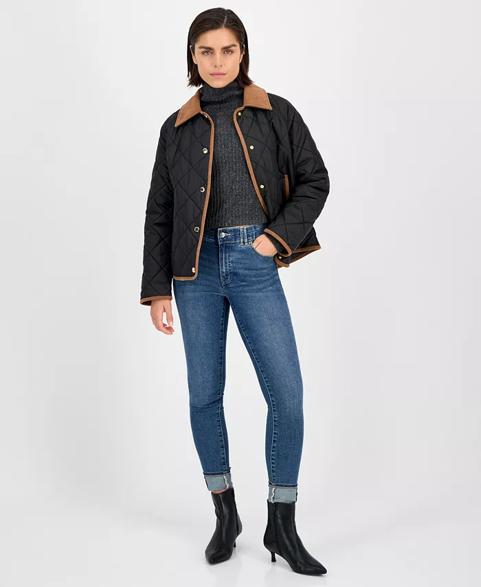 Women's Reversible Quilted Corduroy-Trim Coat - thumbnail 3