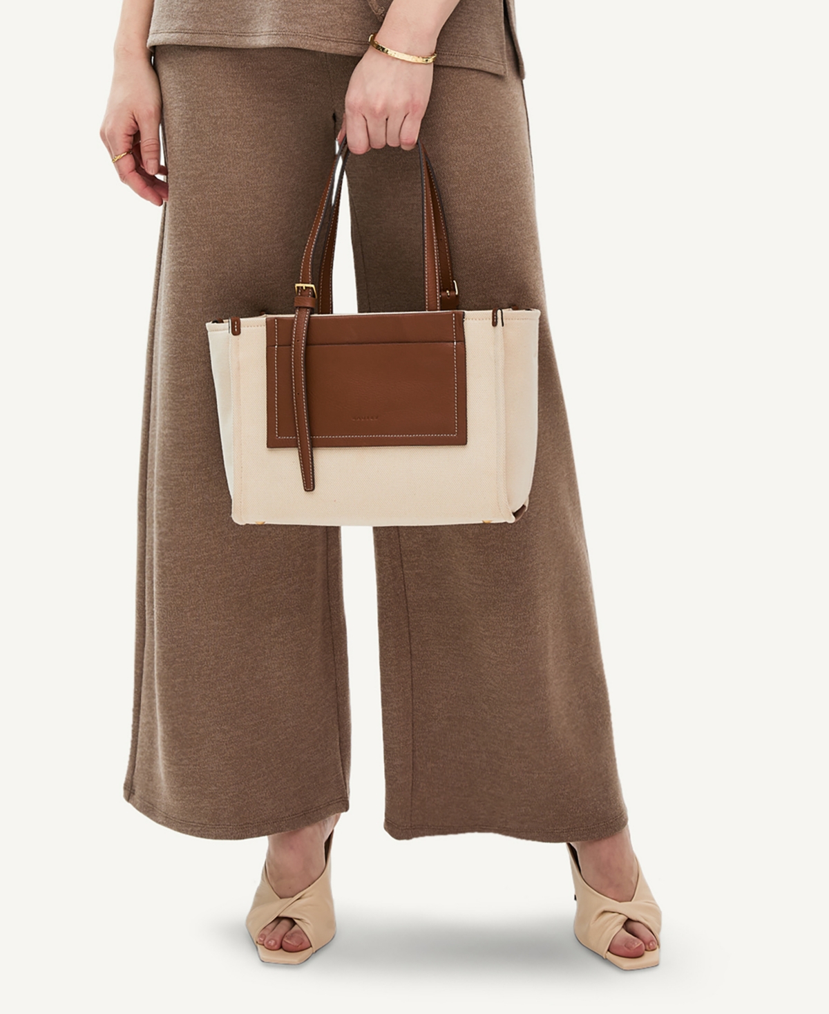 Radley London The Burlington Canvas Medium Zip Top Grab Bag In Natural